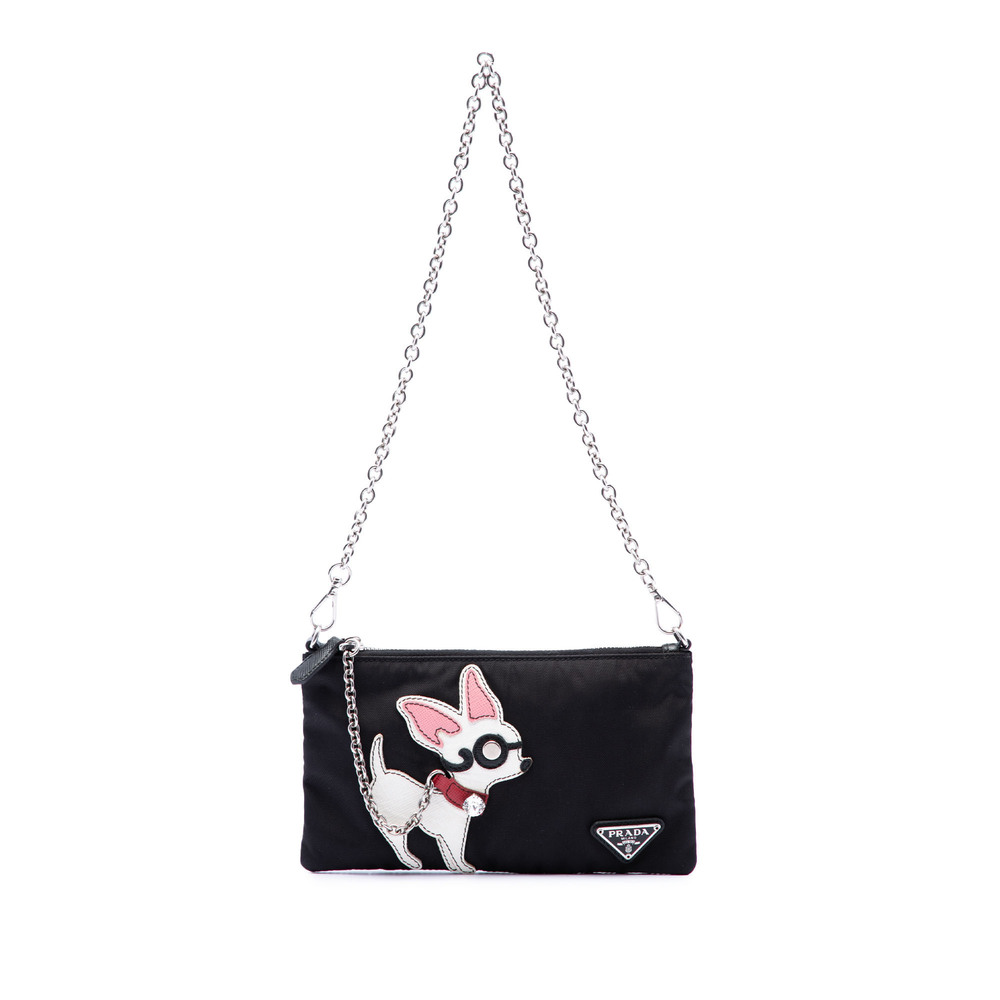 Pre-Loved Prada Tessuto Chihuahua Chain Pouch